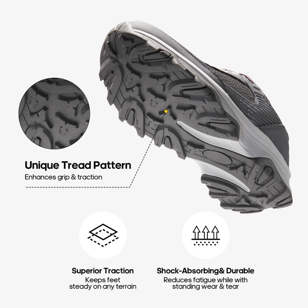 Women's Lightweight Breathable Mesh Hiking Shoes - DARK GREY - 4